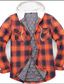 cheap Flannel Shirts-Men&#039;s Flannel Shirt Check Turndown White+Red White+Dark Gray Black+Grey+White Dusty Blue Green / White Print Street Daily Long Sleeve Button-Down Clothing Apparel Fashion Casual Comfortable