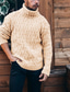 ieftine pulover pentru bărbați-Bărbați Pulover pulover Cablu Tricotat Decupată Tricotat Culoare solidă Guler Pe Gât De Bază Stilat În aer liber Zilnic Îmbrăcăminte Iarnă Toamnă Alb lăptos Albastru piscină S M L