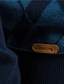 abordables suéter de los hombres-Hombre Pulóveres Pull-over Tejer Cremallera de un cuarto Plaid Cuello Alto Vintage Británico Ropa Invierno Otoño Azul Marino Café M L XL / Zip