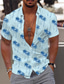 billige Hawaiiskjorter-Herre Skjorte Hawaii skjorte Grafisk Kokos palme Hawaiiansk Aloha Design Aftæpning Hvid Lyserød Rød Blå Grøn Trykt mønster udendørs Gade Kortærmet Knap ned Trykt mønster Tøj Mode Designer Afslappet