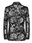 abordables americanas y chaquetas-Hombre Moda Clásico chaqueta Regular Estándar Floral Recto 1 botón Plateado Dorado 2023