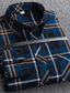 billiga Formella skjortor-Herr Flanellskjorta Skjorta Skotsk pläd Krage Nedvikt A B C D E Arbete Ledigt Långärmad Button-Down Kläder Bomull Affär Enkel