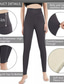 cheap Fleece Lined Leggings-Women&#039;s Normal Fleece Pants Tights Leggings Tights Casual / Sporty Athleisure Ankle-Length High Waist Plain Tummy Control Butt Lift Comfort Micro-elastic Yoga Weekend Black Navy Blue Light Grey Gray