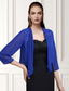 cheap Wedding Guest Wraps-Shawls Bolero Ladies Elegant Casual Daily 3/4 Length Sleeve Chiffon Wedding Guest Wraps With Pure Color For Wedding Spring &amp; Summer dress to impress 2025