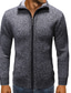cheap Men&#039;s Cardigan Sweater-Men&#039;s Sweater Cardigan Sweater Zip Sweater Sweater Jacket Ribbed Knit Cropped Knitted Solid Color Shirt Collar Basic Stylish Outdoor Daily Clothing Apparel Winter Fall Black Wine M L XL / Cotton