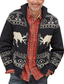 ieftine pulover cardigan pentru bărbați-Bărbați Pulover Cardigan Săritor Croșetat Tricotat Guler de stand De Bază Casual În aer liber Casă Primăvară Vară Negru M L XL / Iarnă / Manșon Lung