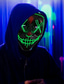 abordables Accessoires Homme-masque d&#039;halloween ensemble de gants squelette masque de purge led allument des gants lumineux cri effrayant masque anonyme costumes d&#039;halloween, élément squelette pour le jour des morts mexicain