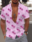 preiswerte Hawaiihemden-Herren Hemd Hawaiihemd Sommerhemd Graphic Kokosnussbaum Hawaiian Aloha Design Umlegekragen Weiß Rosa Rote Blau Grün Print Outdoor Strasse Kurzarm Button-Down Bedruckt Bekleidung Modisch Designer
