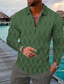 ieftine Polo Grafic-Bărbați Tricou POLO Cămașă de golf Polo cu fermoar Geometrie Răsfrânt Fermoar Negru Albastru piscină Verde Deschis Verde Închis Roșu-aprins Tipărire 3D În aer liber Stradă Manșon Lung Fermoar Imprimeu