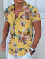 voordelige Hawaiiaanse overhemden-Voor heren Overhemd Hawaiiaans overhemd Bloemig Grafisch Hawaii Aloha Ontwerp Strijkijzer Lichtgeel Licht Roze Zwart Wit Licht Blauw Print Buiten Straat Korte mouw Button-omlaag Kleding Modieus