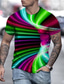cheap Men&#039;s 3D T-shirts-Men&#039;s T shirt Tee Tee Graphic Optical Illusion Round Neck Green / Black Light Green Pink Red Purple 3D Print Daily Short Sleeve Print Clothing Apparel Exaggerated Basic