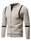 cheap Men&#039;s Pullover Sweater-Men&#039;s Sweater Cardigan Sweater Knit Knitted Striped Zip Stylish Vintage Style Daily Clothing Apparel Winter Fall rice white Black M L XL