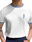 billige Casual T-shirts til mænd-Herre T-shirt Skjorte Tribal Rund hals Hvid udendørs Hjem Toppe Kontor Afslappet Klassisk Muskel