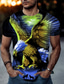 billiga T-shirts med 3D-tryck till herrar-herr t-shirt örn djur med rund hals kortärmad gatutryck toppar sportkläder fritidsmode bekväm blå sommar vår grafiska t-shirts