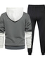 tanie Bluzy z kapturem proste-2021 wiosna i jesień nowy kontrastowy kolor męski sweter sportowy garnitur z kapturem sportowe spodnie z długim rękawem na co dzień dwuczęściowy zestaw