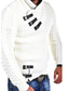 ieftine pulover pentru bărbați-Bărbați Pulover pulover Săritor vafelă Tricotat Decupată Tricotat Culoare solidă Stil Nautic De Bază Stilat În aer liber Zilnic Toamnă Iarnă Alb Negru M L XL / Bumbac / Manșon Lung
