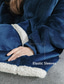 baratos Roupa de dormir e roupa de baixo-Mulheres Casal Pijamas Camisola Cobertor vestível Cobertor com Capuz Grade / xadrez Cor imaculada Quente Conforto Superdimensionado Casa Natal Tosão Presente Capuz Manga Longa Inverno Outono Azul Céu