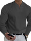 billiga Casual T-shirts för män-Herr T-shirt Solid färg V-hals Grå Vit Svart Gata Sport Långärmad Kläder Mode Designer Ledigt Bekväm