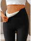 cheap Fleece Lined Leggings-Women&#039;s Normal Fleece Pants Tights Leggings Tights Casual / Sporty Athleisure Ankle-Length High Waist Plain Tummy Control Butt Lift Comfort Micro-elastic Yoga Weekend Black Navy Blue Light Grey Gray