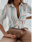 cheap Boho Tops-Women&#039;s Shirt Boho Shirt Blouse Vintage Streetwear Casual Floral Striped Letter Buttons Pocket Print Long Sleeve Regular Tops Shirt Collar Black White Blue Purple Fuchsia Spring Fall