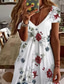 cheap T shirt Dresses-Women&#039;s Mini Dress Mini Dress Petite Dress T Shirt Dress Tee Dress Sundress A Line Dress Cute Outdoor Vacation Birthday Regular Fit Floral Short Sleeve V Neck Black White Pink Wine Summer