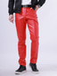 tanie spodnie codzienne-Męskie Rurki Spodnie Spodnie ze sztucznej skóry Spodnie codzienne Kieszeń Jednokolorowe Komfort Oddychający Codzienny Streetwear PU Sport Moda Czarny Biały Średnio elastyczny