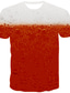 abordables Camisetas 3D-Hombre Graphic Burbuja Cerveza Camisa Camiseta Manga Corta Camiseta Impresión 3D Escote Redondo Camisa Ropa de calle Exagerado Diario Noche Oktoberfest Verde Claro Rojo Azul Piscina Ropa Normal S M L