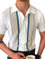 זול סוודר פולו סרוג-בגדי ריקוד גברים חולצת POLO סרוג פולו חולצה קצרה חולצה פסים שבטי צווארון קלאסי לבן בָּחוּץ בית צמרות שְׁרִיר
