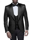 cheap Tuxedo Suits-Black White Pink Men&#039;s Party Prom Tuxedos 3 Piece Jacquard Solid Colored Shawl Collar Standard Fit Single Breasted One-button 2024