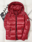 cheap Men&#039;s Downs &amp; Parkas-Men&#039;s Down Jacket Puffer Jacket Winter Jacket Winter Long Pure Color Print Casual Casual Daily Work Daily Wear Warm Black Red