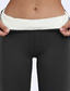 cheap Fleece Lined Leggings-Women&#039;s Normal Fleece Pants Tights Leggings Tights Casual / Sporty Athleisure Ankle-Length High Waist Plain Tummy Control Butt Lift Comfort Micro-elastic Yoga Weekend Black Navy Blue Light Grey Gray