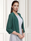 cheap Wedding Guest Wraps-Shawls Bolero Ladies Elegant Casual Daily 3/4 Length Sleeve Chiffon Wedding Guest Wraps With Pure Color For Wedding Spring &amp; Summer dress to impress 2025