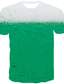 abordables Camisetas 3D-Hombre Graphic Burbuja Cerveza Camisa Camiseta Manga Corta Camiseta Impresión 3D Escote Redondo Camisa Ropa de calle Exagerado Diario Noche Oktoberfest Verde Claro Rojo Azul Piscina Ropa Normal S M L