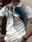 voordelige Grafische polo-Voor heren POLO Shirt T-shirt Golfshirt 3D-afdrukken Verloop Strijkijzer Casual Dagelijks Button-omlaag Afdrukken Korte mouw Tops Ontwerper Casual Modieus Ademend Groen Wit Grijs