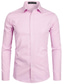 billige Dresskjorter-herreskjorte ensfarget langermet festoverdeler polyester moderne business basic klassisk&amp;amp; tidløs klassisk krage blå lilla rødmende rosa høst vinter / pustende / bryllup