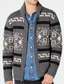 Χαμηλού Κόστους ανδρικό πουλόβερ ζακέτα-Ανδρικά Πουλόβερ Ζακέτα Πλέκω Πλεκτό Αφηρημένο Κολάρο Πουκαμίσου Στυλάτο Πεπαλαιωμένο Στυλ Καθημερινά Ρούχα Ρούχα Χειμώνας Φθινόπωρο Μαύρο Κόκκινο M L XL