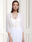 cheap Wedding Guest Wraps-Shawls Bolero Ladies Elegant Casual Daily 3/4 Length Sleeve Chiffon Wedding Guest Wraps With Pure Color For Wedding Spring &amp; Summer dress to impress 2025