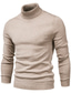 tanie sweter męski sweter-Męskie Sweter Bluza z kapturem Golf Podstawowy Codzienny Zima Długi rękaw Niebieski Żółty Wino Zieleń wojskowa Brązowy Granatowy Solidne kolory Golf Codzienny Odzież Odzież Podstawowy Codzienny