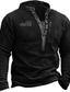 cheap Basic Hoodie Sweatshirts-Men&#039;s Sweatshirt Army Green Brown Gray Black Henley Flag Print Sports Holiday Weekend Streetwear Designer Casual Fall Clothing Apparel Hoodies Sweatshirts  Long Sleeve / Winter / Winter