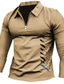 cheap Zip Polo-Men&#039;s Collar Polo Shirt Golf Shirt National Flag Turndown Blue Khaki Black 3D Print Outdoor Street Long Sleeve Zipper Print Clothing Apparel Fashion Designer Casual Breathable