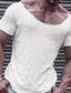 baratos Camisetas masculinas casuais-Homens Camiseta Côr Sólida Decote V Branco Cinzento Rua Esportes Manga Curta Roupa Moda Designer Casual Confortável