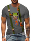 Χαμηλού Κόστους Ανδρικά 3D T-shirts-Ανδρικά Μπλουζάκι Αθλήματα Υψηλής Ποιότητας Καθημερινό Καλοκαίρι Κοντομάνικο Πράσινο του τριφυλλιού Γκρίζο Βαθυγάλαζο Σκούρο πράσινο Γραφική Βάτραχος Στάμπα Στρογγυλή Ψηλή Λαιμόκοψη