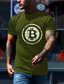 ieftine Tricouri casual pentru bărbați-Bărbați Tricou Sport Modă Ușor Vară Manșon scurt Negru Bleumarin Bitcoin Stil Nautic Casual Zilnic Îmbrăcăminte Îmbrăcăminte Bumbac Sport Modă Ușor