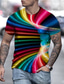 cheap Men&#039;s 3D T-shirts-Men&#039;s T shirt Tee Tee Graphic Optical Illusion Round Neck Green / Black Light Green Pink Red Purple 3D Print Daily Short Sleeve Print Clothing Apparel Exaggerated Basic
