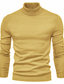tanie sweter męski sweter-Męskie Sweter Bluza z kapturem Golf Podstawowy Codzienny Zima Długi rękaw Niebieski Żółty Wino Zieleń wojskowa Brązowy Granatowy Solidne kolory Golf Codzienny Odzież Odzież Podstawowy Codzienny