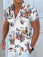 Недорогие Гавайские рубашки-Муж. Рубашка Гавайская рубашка Цветочный принт Графика Гавайский Алоха Дизайн Отложной Светло-желтый Светло-розовый Черный Белый Светло-синий С принтом на открытом воздухе Для улицы