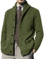 ieftine pulover cardigan pentru bărbați-Bărbați Pulover Pulover Cardigan Striat Tricotat Decupată Tricotat Culoare solidă În V De Bază Stilat În aer liber Zilnic Îmbrăcăminte Toamnă Iarnă Verde Militar Kaki M L XL / Bumbac / Manșon Lung