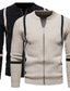 ieftine pulover pentru bărbați-Bărbați Pulover Pulover Cardigan Tricotat Tricotat Dungi Fermoar Stilat Stil Vintage Zilnic Îmbrăcăminte Iarnă Toamnă Alb orez Negru M L XL