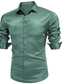 billiga Formella skjortor-Herr Skjorta Sidenskjorta i satin Ensfärgat Nedvikt Vin Grön Svart Blå Vit Bröllop Fest Långärmad Button-Down Kläder Lyx Blank