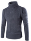 ieftine pulover pentru bărbați-Bărbați Pulover Pulover pulover Striat Tricotat Decupată Tricotat Culoare solidă Guler Pe Gât De Bază Stilat În aer liber Zilnic Îmbrăcăminte Iarnă Toamnă Negru Kaki S M L